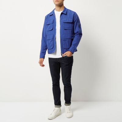 Blue four pocket jacket